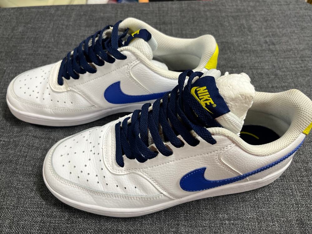 Nike Court Vision Low White Blue Yellow Mens Size 8 DM1187-102